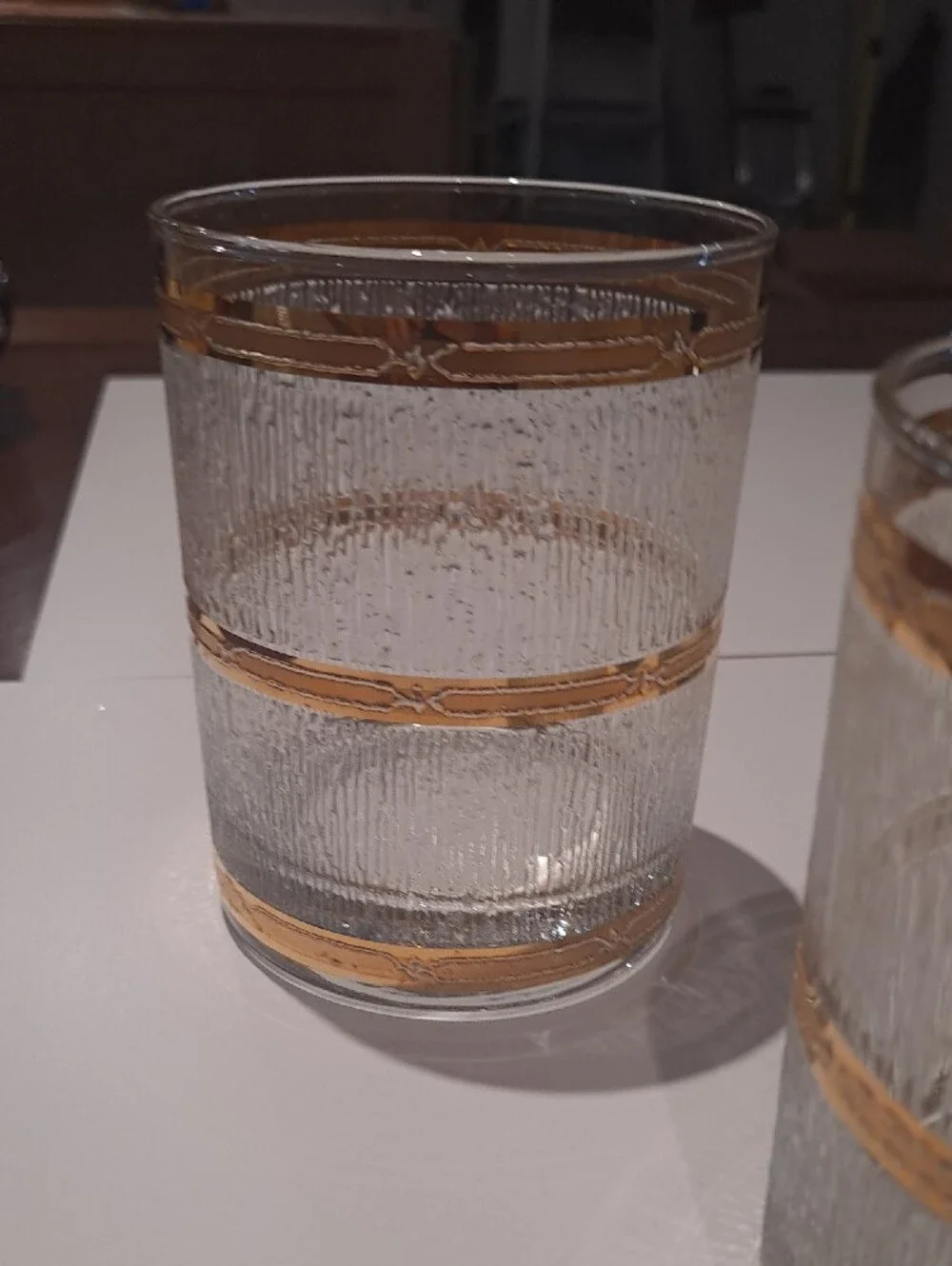 Vintage CULVER  Icicle Pattern DOF  Glasses - 22K Gold Bands.  MCM 60's.